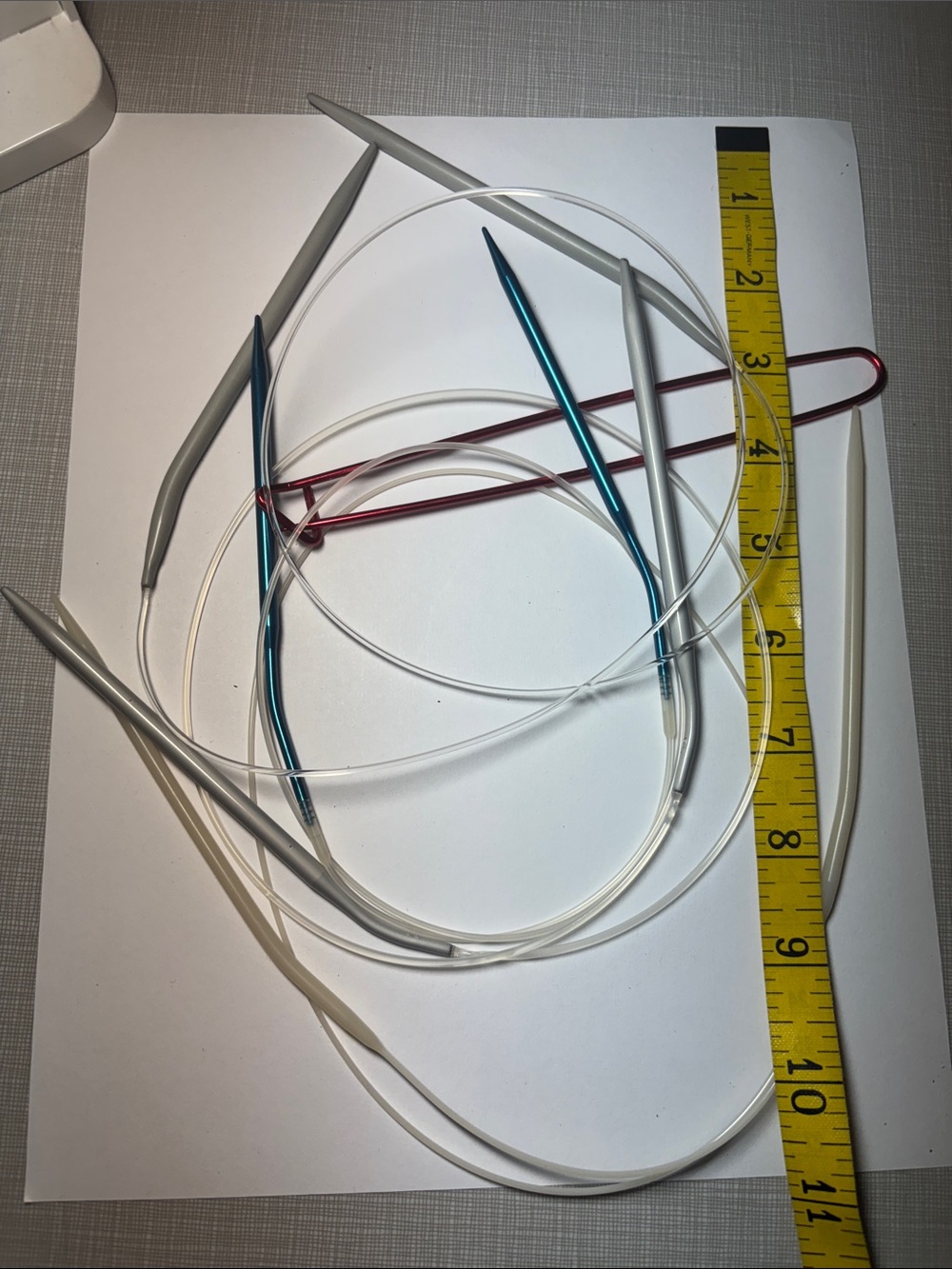 Silver and Teal Circular Knitting Needles - Lightweight Flexible Cable (Set)
